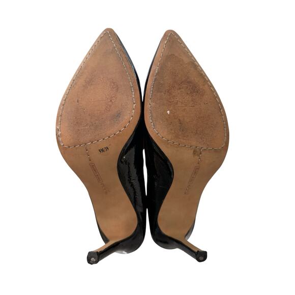 Vince Camuto Black Patent Leather Pointed Toe Heels Size 9M - Picture 7 of 7